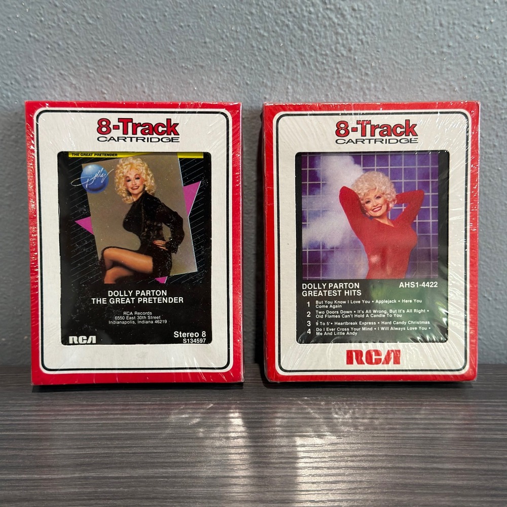 Dolly Parton 8-Track Tape Lot Greatest Hits The Great Pretender Sealed RCA 2pc